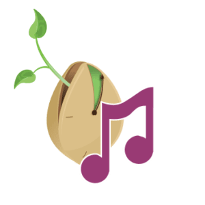A picture of an image with a plant and music notes.