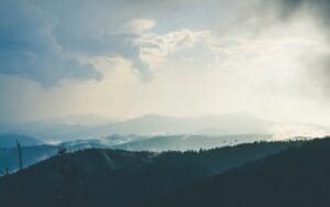 A view of the mountains from above.