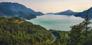 A view of the water from above.